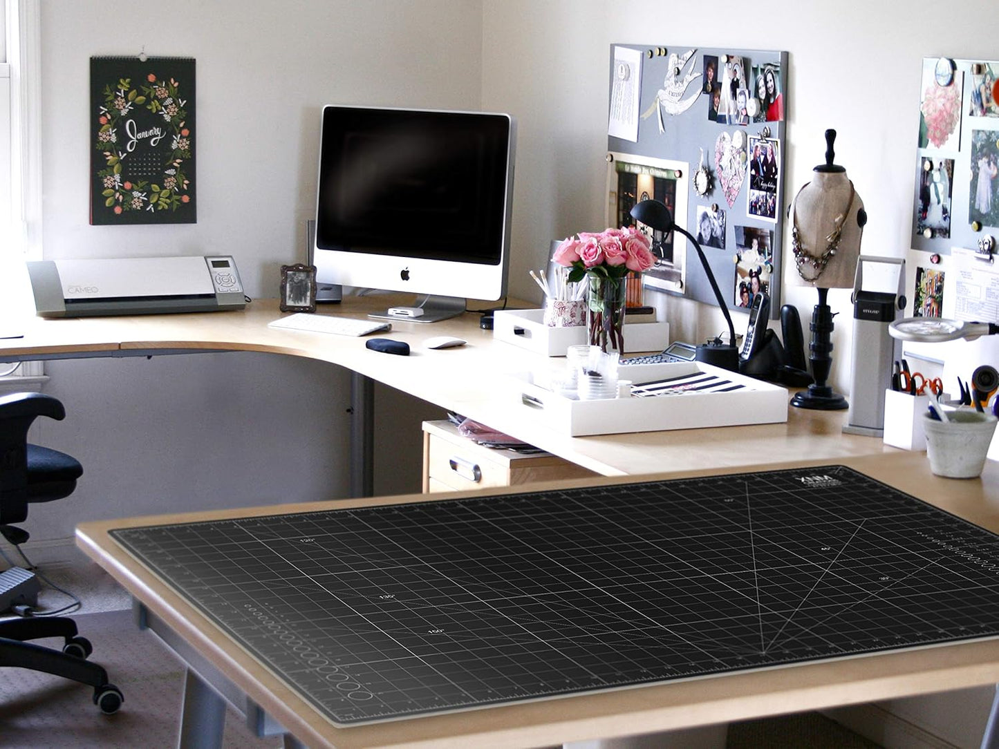 XNM Premium Self Healing Cutting Mat - 18 Inches by 24 inches - A2, 3 Layer Quality PVC Construction - Dual Sided, Imperial and Metric Grid Lines - Perfect for Cutting, Sewing, and Crafts