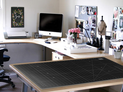 XNM Premium Self Healing Cutting Mat - 18 Inches by 24 inches - A2, 3 Layer Quality PVC Construction - Dual Sided, Imperial and Metric Grid Lines - Perfect for Cutting, Sewing, and Crafts
