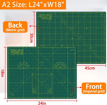 Self Healing Cutting Mat A3 12"x18" – Double Sided 5-Ply Craft Mat for Sewing, Quilting, Fabric, Scrapbooking – Pink/Purple