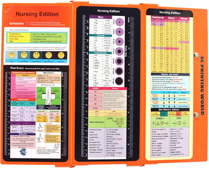 Nursing Clipboard Foldable with Medical Edition Cheat Sheets, 3 Layers Aluminum Foldable Clipboard for Nursing, Notepad for Students, Nursing School Essentials (Black)