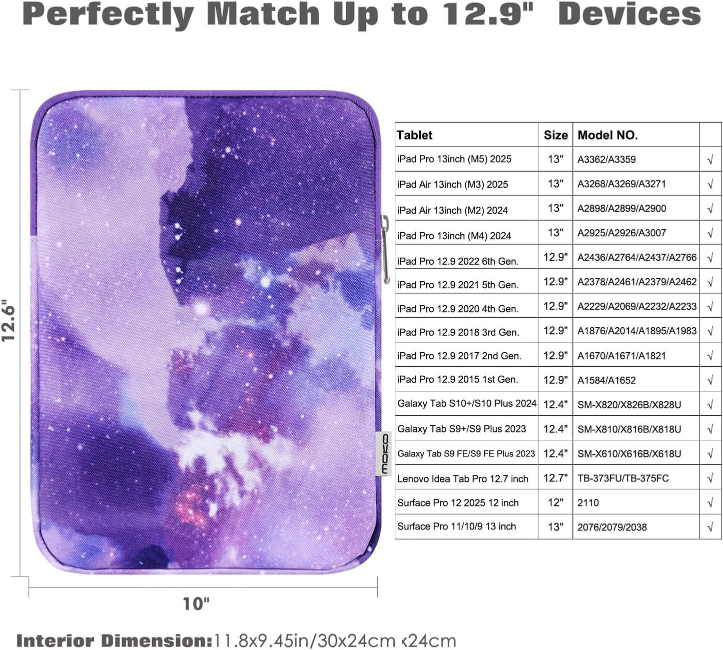 MoKo 7-8 Inch Tablet Sleeve Bag, Polyester Pouch Cover Case Fits iPad mini (A17 Pro) 8.3" 2024, iPad mini 6/5/4/3/2/1, Samsung Galaxy Tab S2 8.0, Tab A 8.0, ZenPad Z8s 7.9,Black