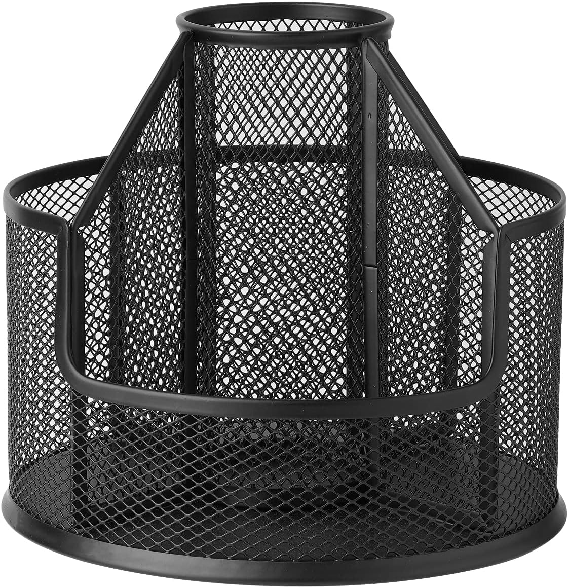 Pencil Holder, Rotating Desk Organizer, Metal Pen Organizer Mesh Pen Holder Office Desk Accessories Cute Office, School, Home,Art Suppliers (Black)