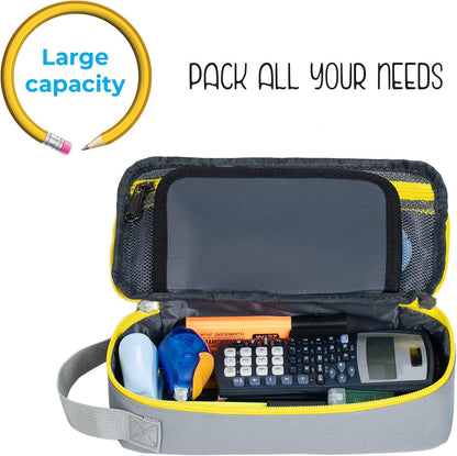 ECHSRT Large Pencil Case, Aesthetic Pen Pouch with Big Capacity, Minimalist Portable Stationery Bag with Handle for Office Organizer Aesthetic Pencil Cases
