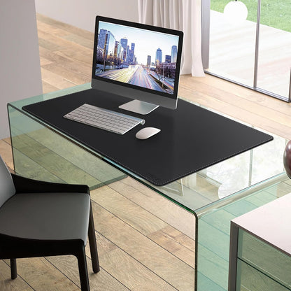 Mydours 40" x 20" Extra Large Desk Mat, PU Leather & Cork Desk Pad, Large XXL Desk Mouse Pad for Workstation, Office, Home, Computer Desk Mat with Keyboard & Mouse (Black)
