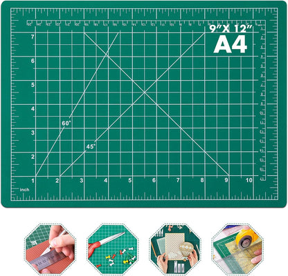 anezus Self Healing Sewing Mat, 12inch x 18inch Rotary Cutting Mat Double Sided 5-Ply Craft Cutting Board for Sewing Crafts Hobby Fabric Precision Scrapbooking Project