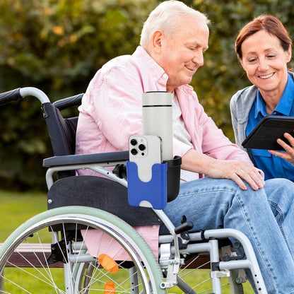 Accmor 2-in-1 Walker Cup Holder with Phone Holder, Wheelchair Cup Holder, Rollator Cup Holder, Cup Phone Holder for Walker, Wheelchair, Rollator, Mobility Scooter