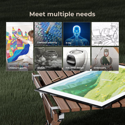 A2 Light Pad 26"x19", 10000+ LUX High Brightness, 3 Colors & 10-Level/Stepless Dimming,Light Board Extra Large with UL Adapter for Diamond Painting, Drawing, Tracing, Sketching-Aluminum Frame