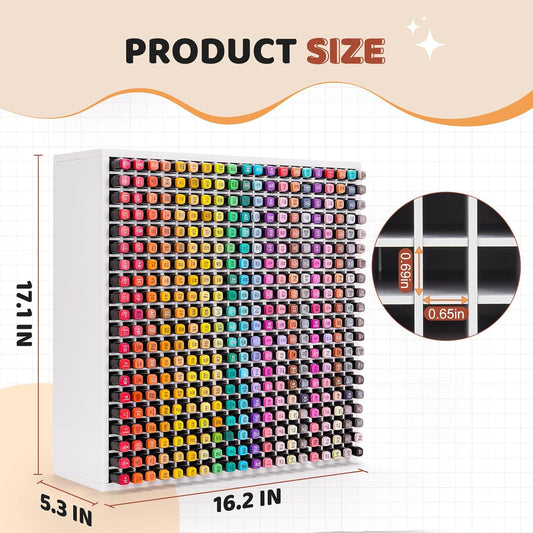 SANFURNEY 400 Slots Marker Organizer for Desk, Stackable Alcohol Marker Storage Rack, Pen Color Pencil Holder, Art Supply Organizer for Home Office Classroom White