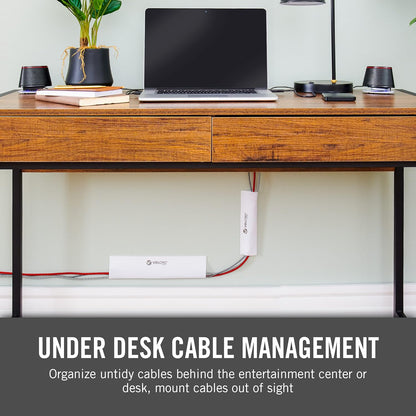 VELCRO Brand Mountable Cable Sleeve | Cord Management Mounts on Walls, Desk or Entertainment Center | Removable Adhesive is Damage Free | 8in Black, 2pk, 8in - 2Pk
