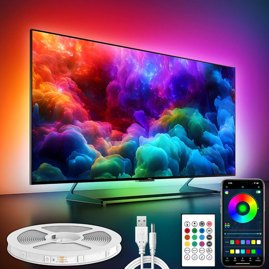 Tv Led Backlight, Maylit 8.2ft Led Strip Lights for 40-60in Tv, USB Powered Tv Lights kit with Remote, RGB Bias Lighting for Room Decor