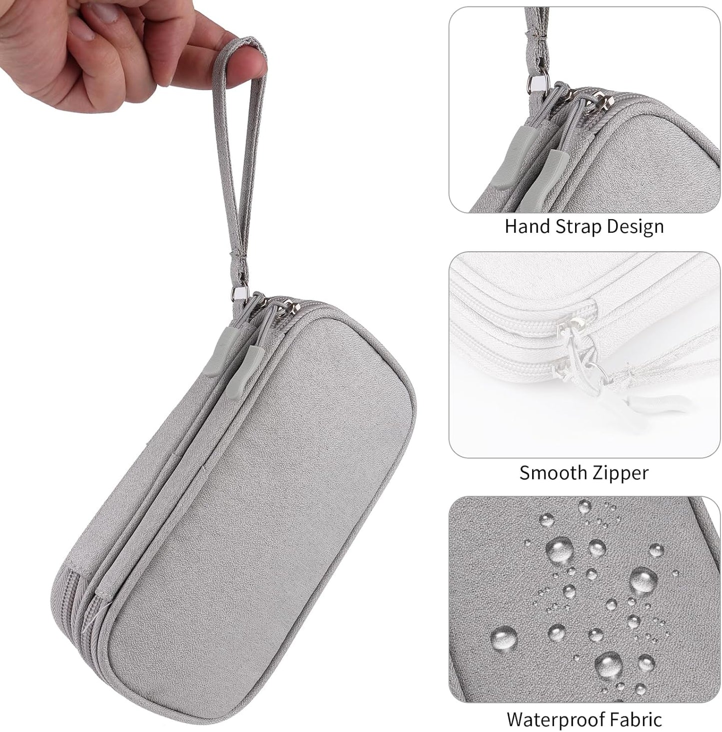 JIAKAI Travel Cable Organizer,Electronics Accessories Organizer Bag,for Charger, Phone, memory card,Travel Gadget Bag-Pink