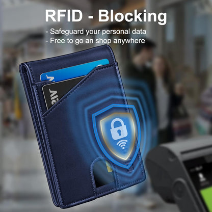 miyozi Airtag Wallet for Men,with Money Clip 11 Cards Slim Front Pocket Leather RFID Blocking Wallet with Gift Box