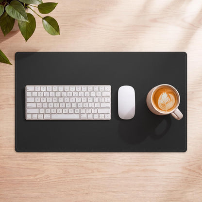 AFIING Large Desk Mat 47" x 17", Dual-Sided Natural Cork & PU Leather Desk Pad, Non-Slip Waterproof Mouse Pad for Office, Home & Gaming, Black