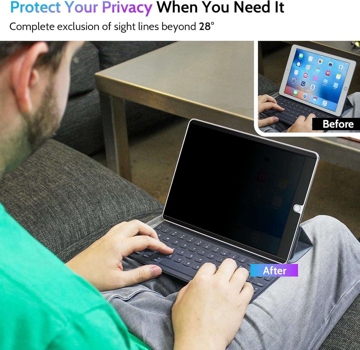 Peslv Magnetic Privacy Screen for Surface Laptop 6/5/4/3/2/1 13.5 Inch, Removable Anti Blue Light Glare Filter, Black Security Private Apy Block Protector
