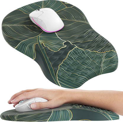 MROCO Ergonomic Mouse Pad with Wrist Support, Memory Foam Wrist Rest Mouse Pad, Non-Slip Base, Smooth Surface for Office & Home, Black