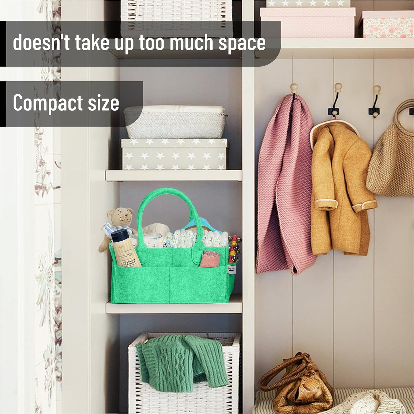 Mr. Pen- Baby Diaper Caddy Organizer, Gray, Medium, Nursery Storage Bin and Car Organizer for Diapers and Baby Wipes