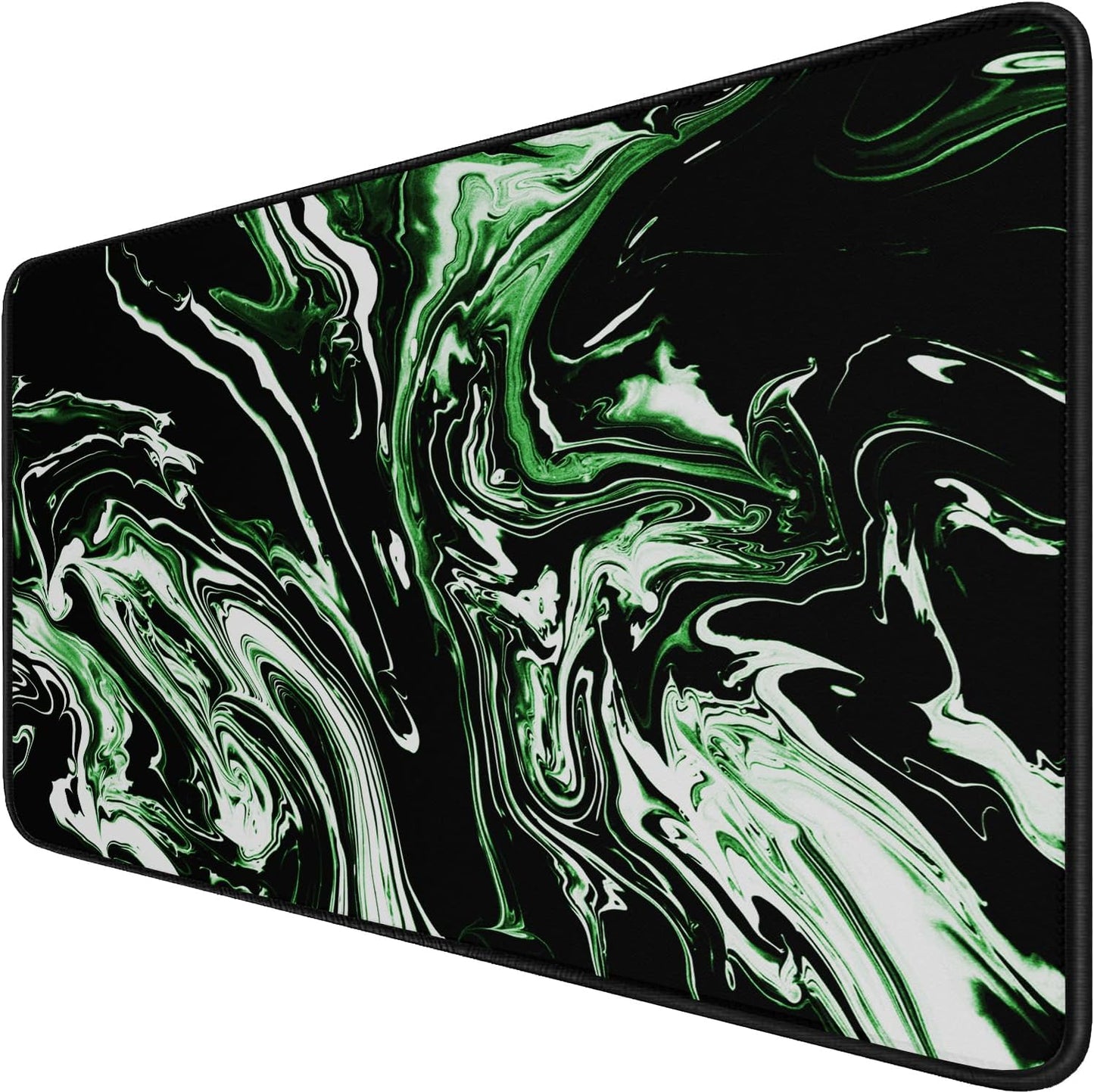 Large Extended Gaming Mouse Pad with Stitched Edges, (31.5X15.7In) Durable Non-Slip Natural Rubber Base, Waterproof Computer Keyboard Pad Mat for Esports Pros/Gamer/Desktop/Office/Home-Black
