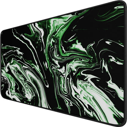 Large Extended Gaming Mouse Pad with Stitched Edges, (31.5X15.7In) Durable Non-Slip Natural Rubber Base, Waterproof Computer Keyboard Pad Mat for Esports Pros/Gamer/Desktop/Office/Home-Black