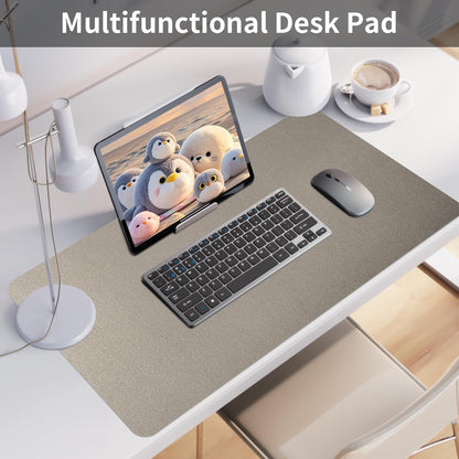 Bloss Leather Desk Pad and Keyboard Wrist Rest, Large Mouse Pad + Keyboard Pad+Mouse Wrist Support, Non-Slip Desk Mat Protector for Office, Home(31.5×15.7 Inches,Beige) - Colors B