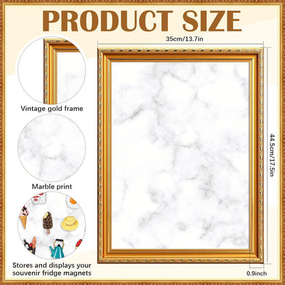 1 Pcs Large Magnetic Display Board Gifts 17.5" x 13.7" Marble Magnet Bulletin Board for Wall Souvenir Fridge Magnets Collection Display Notes, Photos, Memo Frame for Wall Table Refrigerator