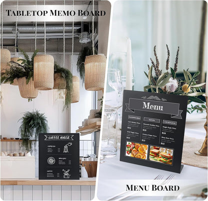 2 Pack Magnetic Board,Magnet Board,Metal Magnetic Bulletin Board,Magnet Display Stand for Home, School, Kitchen, Office (Black)
