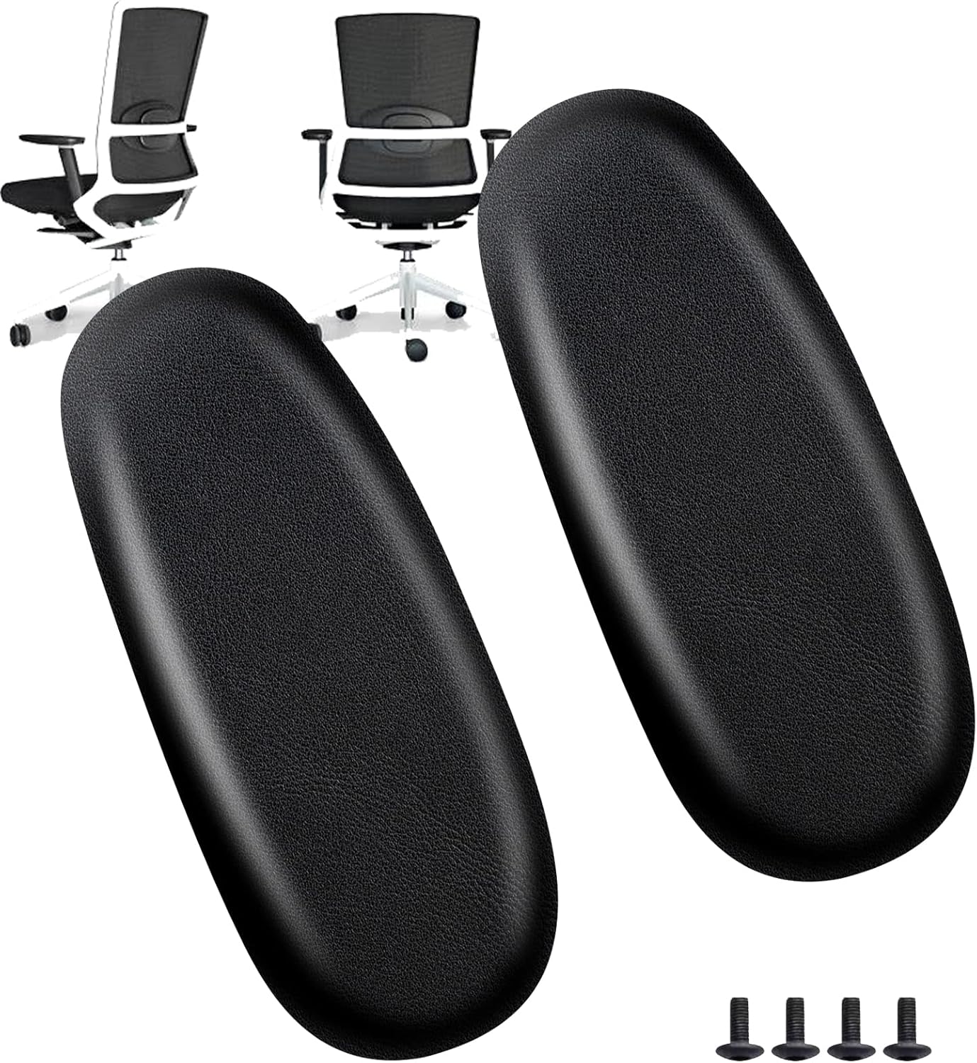 Replacement Office Chair Arm Replacement Armrest Pads Oval Shaped Office Chair Parts Arm Rest for Desk Chair with Mounting Hole Patterns Screws (Fashion)