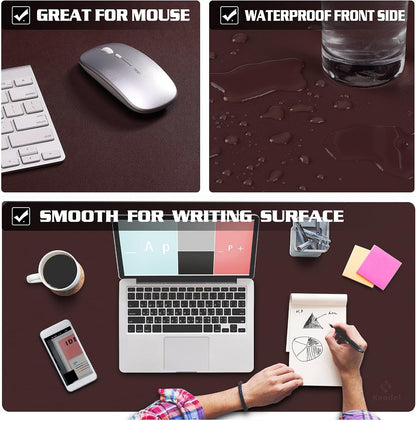 K KNODEL Non-Slip Desk Mat, Desk Pad, Desk Blotter, Desktop Mat for Desk, Large Desk Protector, Office Computer and Laptop Mat for Desk (31.5"x15.7", Brown)