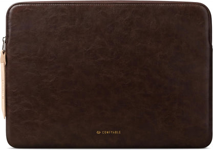 Comfyable Slim Protective Laptop Sleeve Compatible with 13/14 Inch MacBook Air & MacBook Pro M5/M4/M3/M2 Pro/Max 2026, Mac Travel Case, Laptop Pouch, Slim PU Leather Cover, Brown