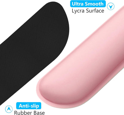 Dapesuom Enlarge Keyboard Wrist Rest, Memory Foam Keyboard Wrist Cushion for Computer Desk Mats Support, Pain Relief Ergonomic Mouse Pad Rests with Non-Slip Base for Gaming, Laptop, Radiant Orchid