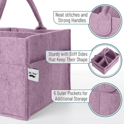 Mr. Pen- Baby Diaper Caddy Organizer, Gray, Medium, Nursery Storage Bin and Car Organizer for Diapers and Baby Wipes