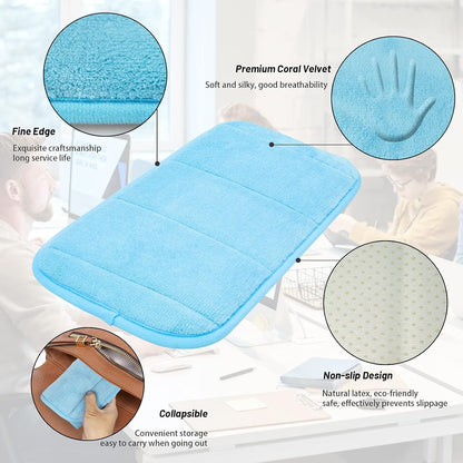 2Pcs Upgrade Computer Wrist Elbow Pad, Portable Memory Foam Arm Wrist Rest Pillow, Soft Wrist Support Mat for Keyboard Desktop Office Gaming - Alleviate Elbow Pain (Moderate Size, 7.8 x 15.7 inch)