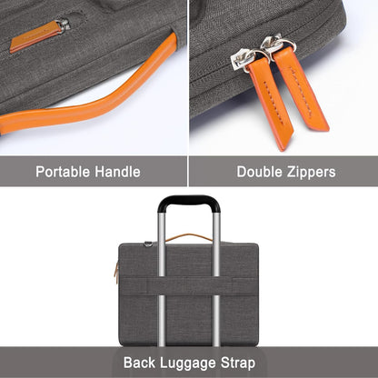 MOSISO 360 Protective Laptop Shoulder Bag,15-15.6 inch Computer Bags Compatible with MacBook Pro 16 inch, HP, Dell, Lenovo, Asus Notebook,Side Open Messenger Bag with 4 Zipper Pockets, Gray