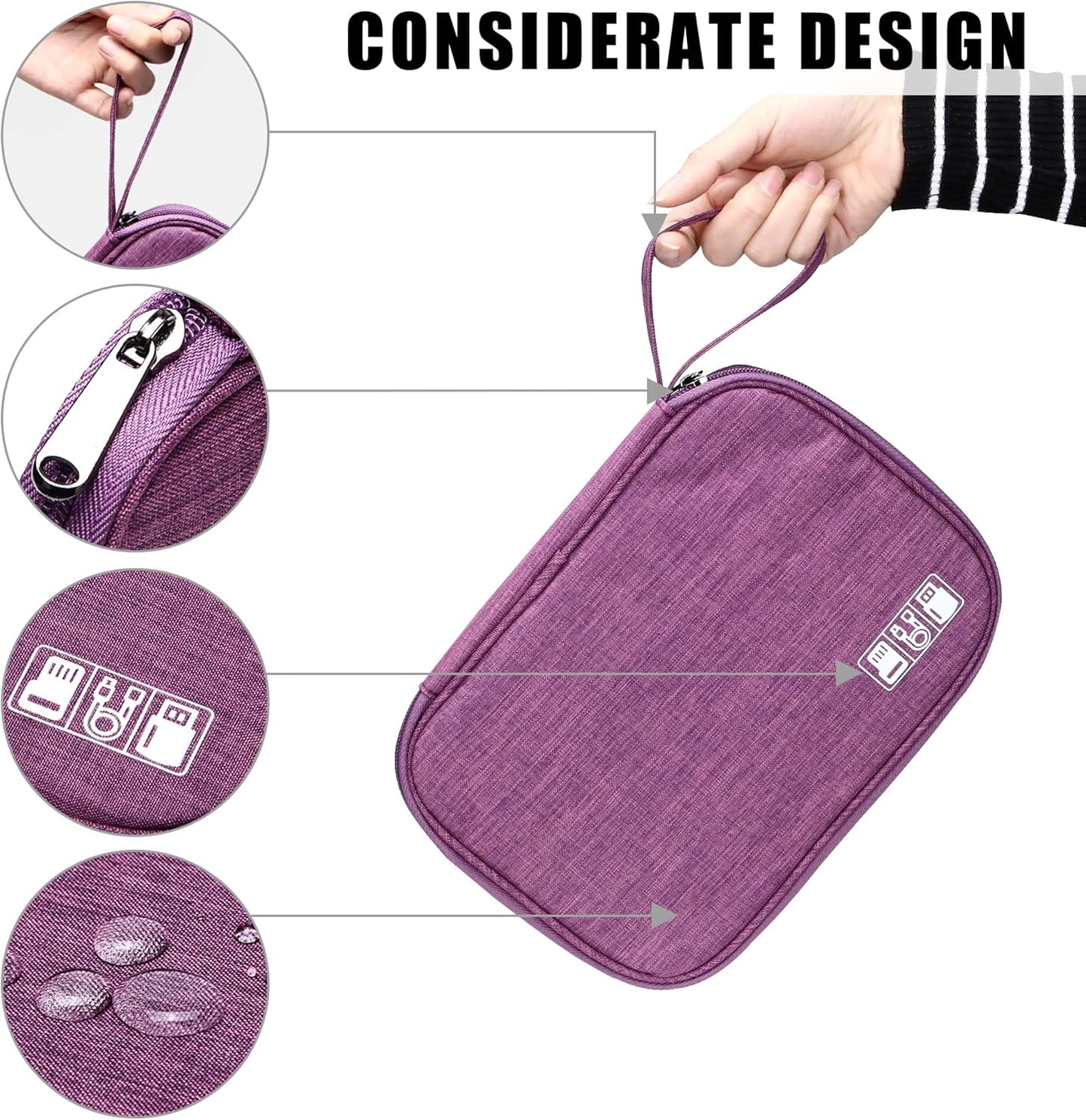 CILLA Electronics Organizer Travel, Travel Cord Organizer Case, Compact Electronics Accessories Bag for Cable, Cord, Charger, Phone