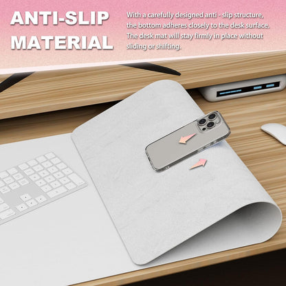 K KNODEL Leather Desk Pad Protector, Office Desk Mat, Large PVC Leather Desk Blotter, Non-Slip Mouse Pad (Dark Brown, 15.7" x 31.5")