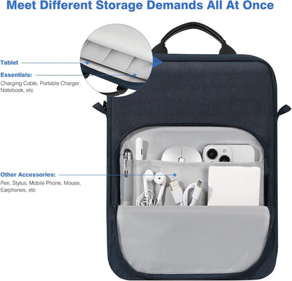 Dadanism 9-11 Inch Tablet Sleeve Bag Carrying Case with Shoulder Strap for iPad (A16) 11", iPad 10th Gen 10.9", iPad Air M4/Pro M5 11", iPad 9/8/7th 10.2", Galaxy Tab A11+ Plus 11", Cloudy Pink