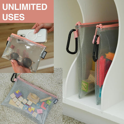 GOBAGS Air Production Multi‑Size Clear Zipper Pouch (4‑Pack) – Cable Organizer & Travel Gear Bag for Electronics, Camera Accessories, Tool Pouch & Small Tech Storage