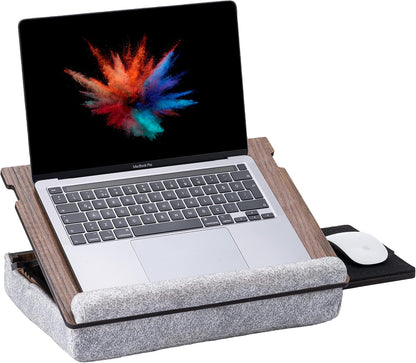 Vigo Wood Lap Desk for Laptop - Laptop Tray with Cushion, Portable Lap Desk for Lap, Adjustable Lapdesk, Couch Lap top Table for Work, Ergonomic Lap top Stand for Bed