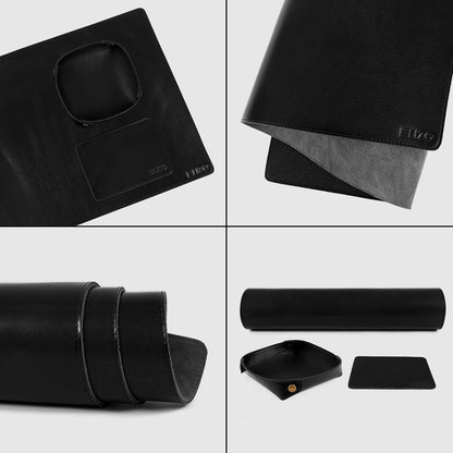 ELIZO Leather Desk Pad Real Leather Desk Mat Thick (3mm) Double Layer (31x15.6) Cover Blotter Desk Protector Large Computer Mat for Keyboard Mouse Pad Table Laptop Mat Office Accessories - Antique