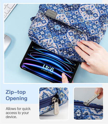 MoKo 13 Inch Tablet Sleeve Bag, Fits with 13 Inch New iPad Pro M5 & Air M4/M3, iPad Pro 12.9 M2&M1,Surface Laptop Go 12.4,Galaxy Tab S8+/S9+ 12.4,Handle Carrying Case with Shoulder Strap,Black &Gray