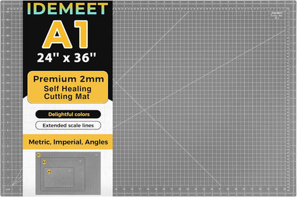 Premium Self Healing Cutting Mat 18'' x 12'', A3 Non-slip Sewing Mat for Quilting, 5-Ply Rotary Cutting Board Double-Sided for Crafts Cutting Fabric Scrapbooking Modeling Projects, Anthracite Gray