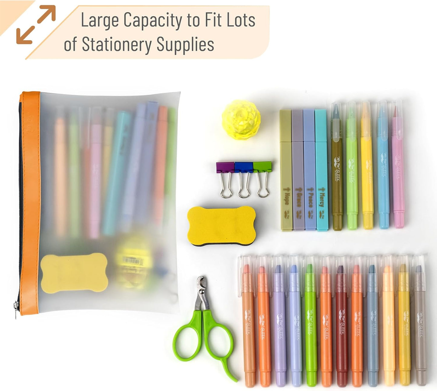 Mr. Pen- Clear Pencil Pouch, 8.50"x4.25", 3 Pack, Durable TPU Material, Medium Water-Resistant Pencil Bags with Smooth Zipper, Multipurpose Clear Pouch for Stationery, School, Office, Travel Supplies