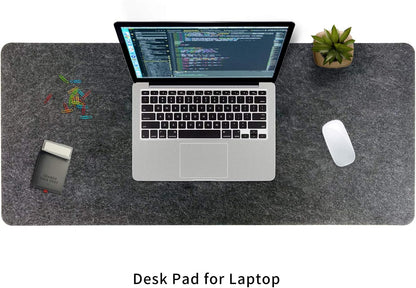 Felt Desk Mat,35.5" x 15.8" Inches,Large Keyboard Mat,Wool Desk Pad, Extra Large Felt Mouse Pad for Computers,Laptops, Offices and Homes. (Dark Gray)