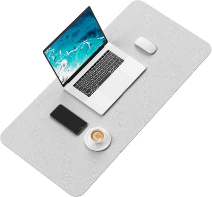 Hsurbtra Desk Pad, 23.6" x 13.8" PU Leather Desk Mat, M Extended Mouse Pad, Waterproof Desktop Blotter Protector, Non-Slip Ultra Thin Small Laptop Keyboard Writing Mat for Office Home, Pink