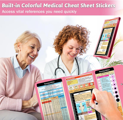 Clipboard Foldable Without Edition Cheat Sheets Aluminum 3 Layers Foldable Clipboards Pocket Size Profile Clip Clipboards Notepad for Students, Nurses,Contractor Trucker Driver
