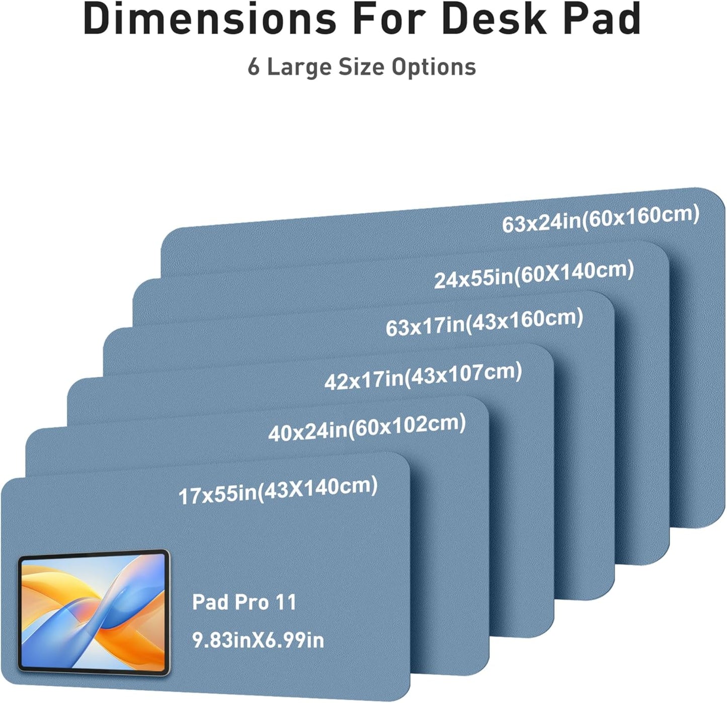 Aothia Non-Slip Waterproof PU Leather Desk Pad Protector for Mouse, Writing Desk, Office, Home, Laptop Blotter, 23.6" x 13.7", Black - Colors A