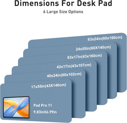 Aothia Non-Slip Waterproof PU Leather Desk Pad Protector for Mouse, Writing Desk, Office, Home, Laptop Blotter, 23.6" x 13.7", Black - Colors A