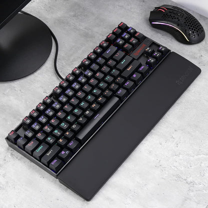 Redragon P037 Meteor L Computer Keyboard Wrist Rest Pad, Ergonomic Soft Memory Foam Wrist Support w/Anti-Slip Rubber Base, 100% 104 Keys Standard Size 17.12 x 2.87 in, 0.78 inch (20mm) Height, Black