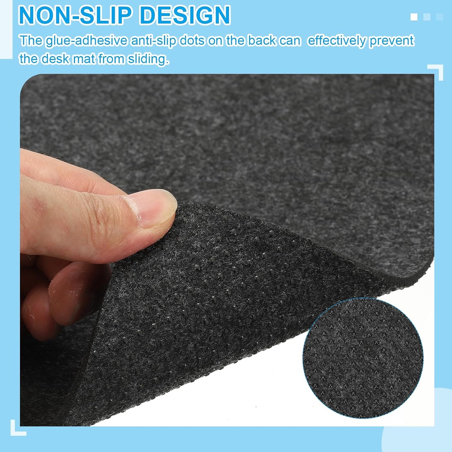 PATIKIL 47.2" x 23.6" Large Felt Desk Pad Protector, Upgrade Non-Slip Desk Mat Full Table Mouse Pad Keyboard Mats for Laptop Computer Writing Desk Table Gaming Home, Light Gray