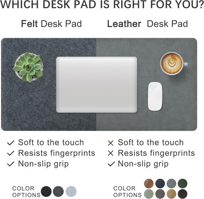 Felt Desk Mat,Large Mouse Pad Desk Mat for Office & Home,Non-Slip Desk Blotter,Felt Desktop Mat for Laptop,Computer,Writing 27.6"x13.8" Dark Gray