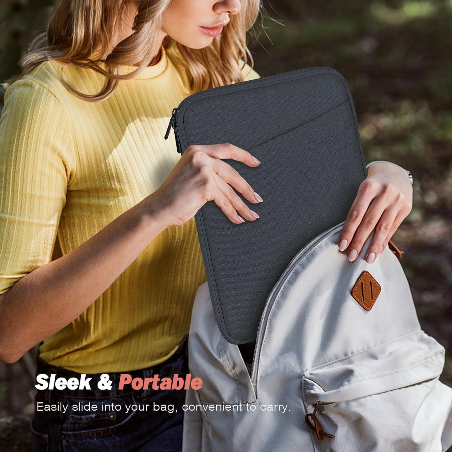 MoKo 9-11 Inch Tablet Sleeve Case, Fits New 11inch iPad Air M4/Pro M5, iPad A16 11", i-Pad 10/9/8/7th/Air 5/4th 10.9"/10.2", Tab S9/S8 11", Protective Bag Carrying Case with Pocket, Dark Gray